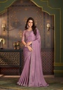 Light Purple Designer Satin Saree