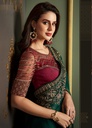 Bottle Green Georgette  Ambroidered Saree